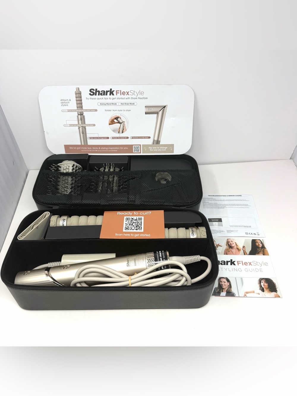 Shark FlexStyle 5-in-1 Air Styler & Hair Dryer With Storage Box New UK Plug READ